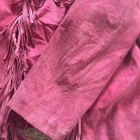 Pink Suede Fringe Jacket - Picture 6 of 6